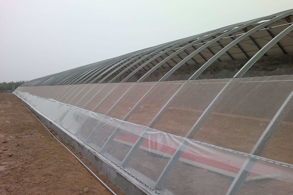 Film covered greenhouse with hydroponic